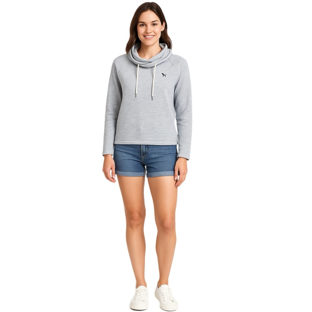 EU. The Black Dog (Martha Vineyard Brand) Blue & White Cowl Neck Sweatshirt
